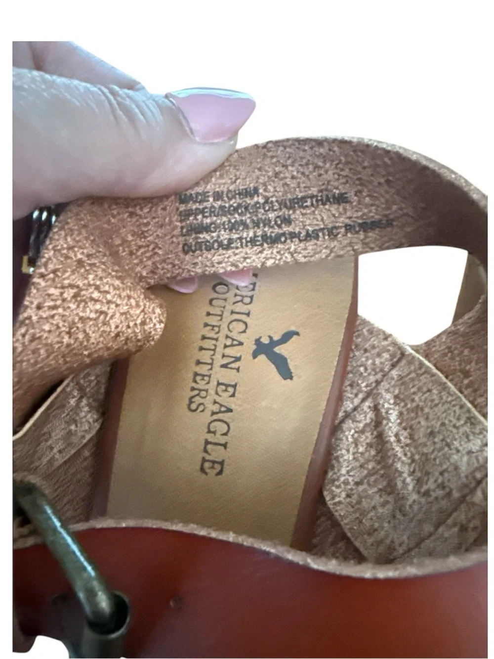 American Eagle Outfitters Cognac Cork Wedge Sandals